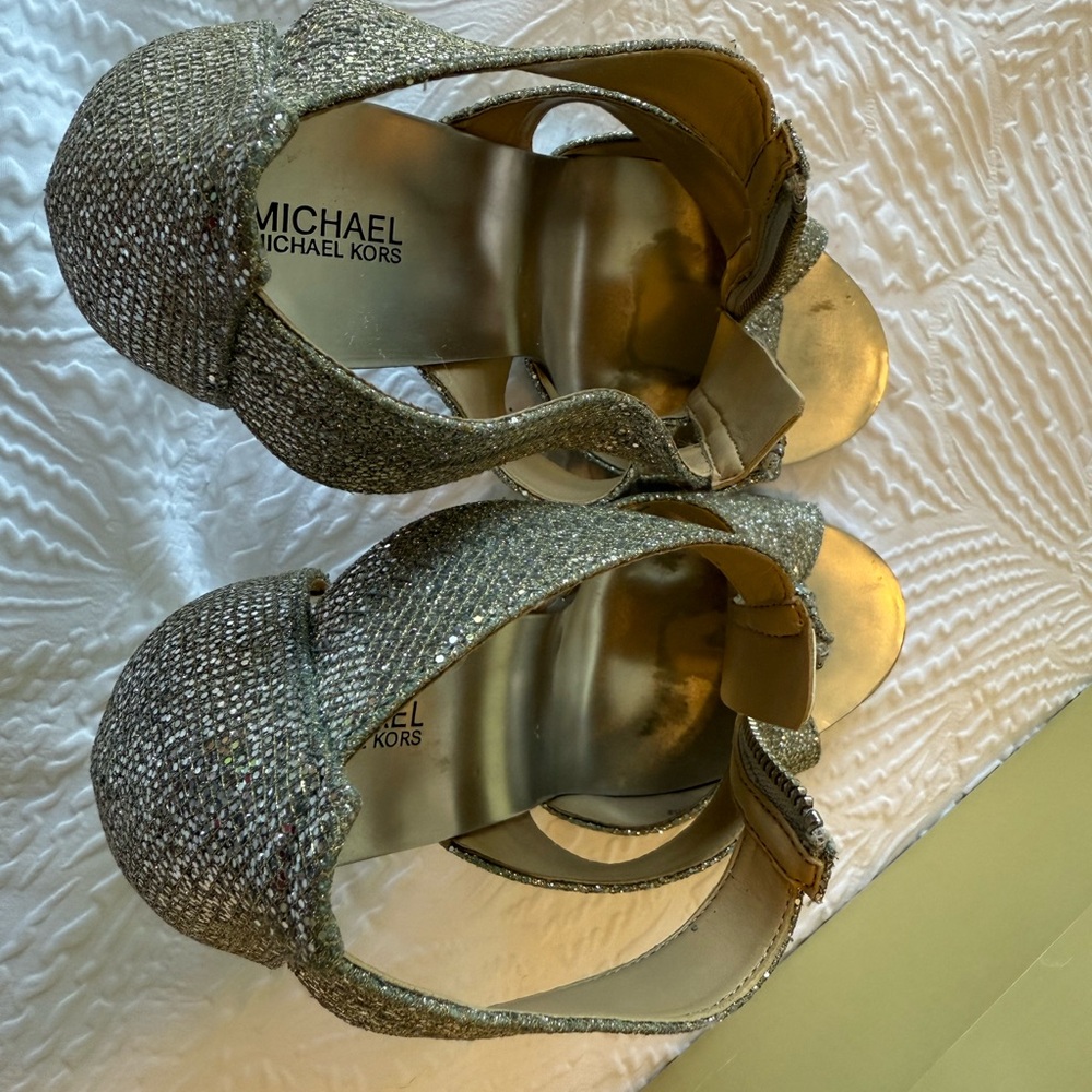 Michael Michael Kors Sparkling Silver Strappy Hee… - image 5